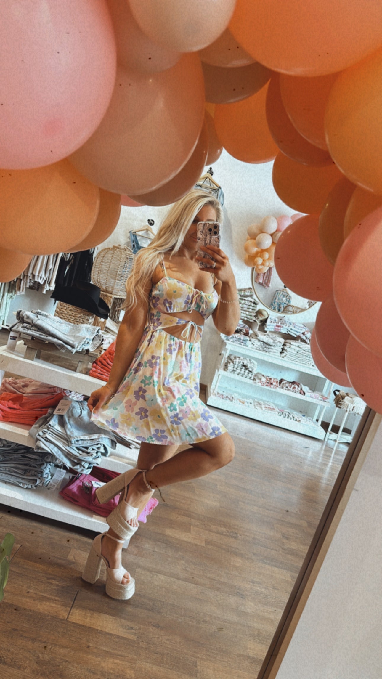 Floral spaghetti strap dress