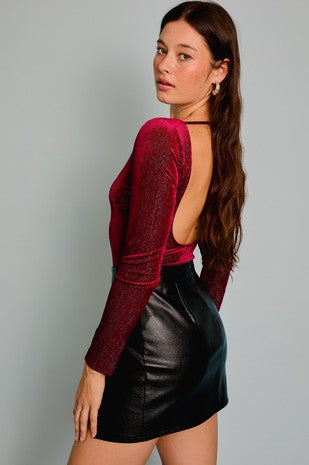 Sparkle open back bodysuit