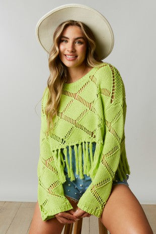 Crochet lime green top