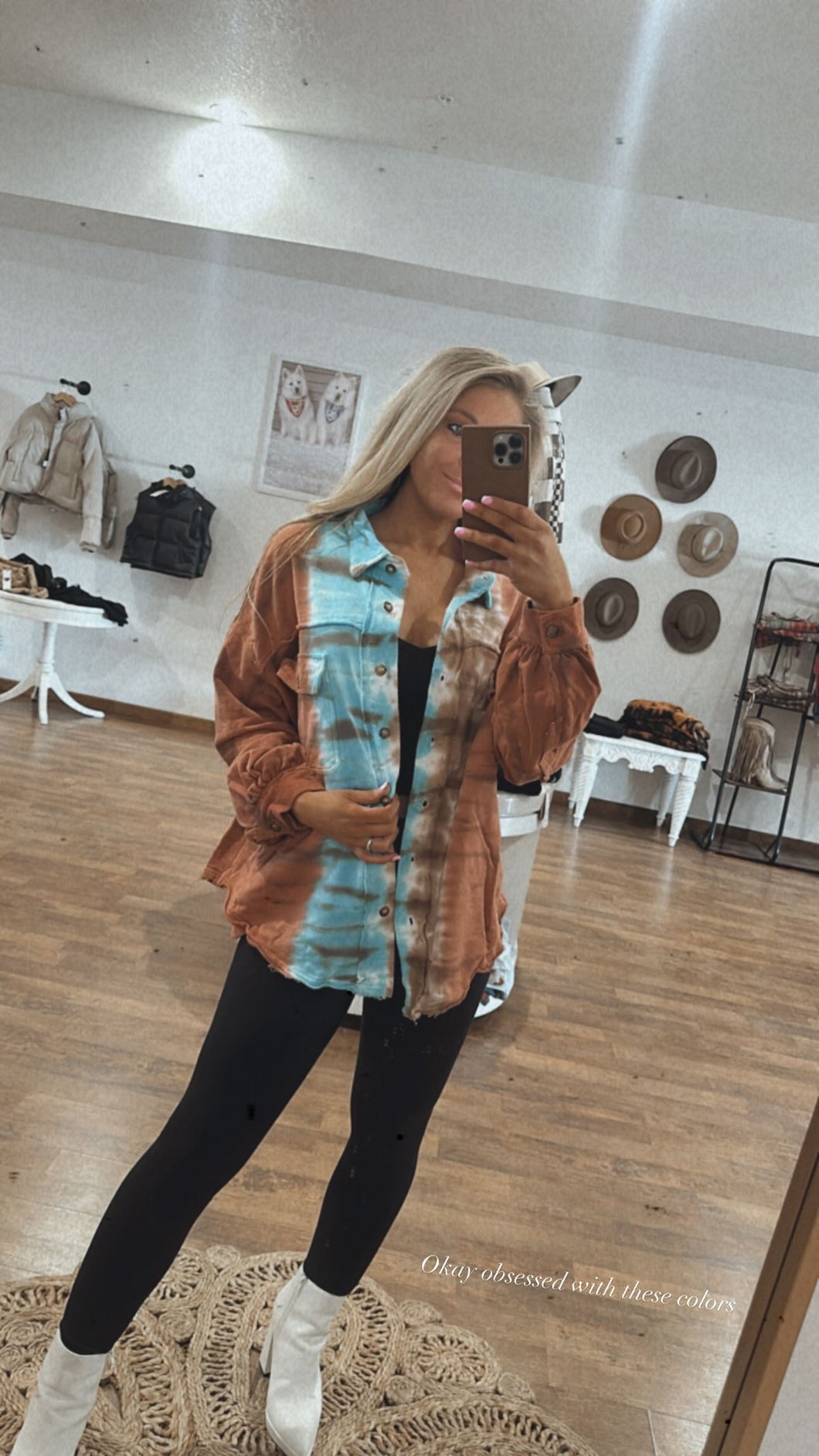 Turquoise button down
