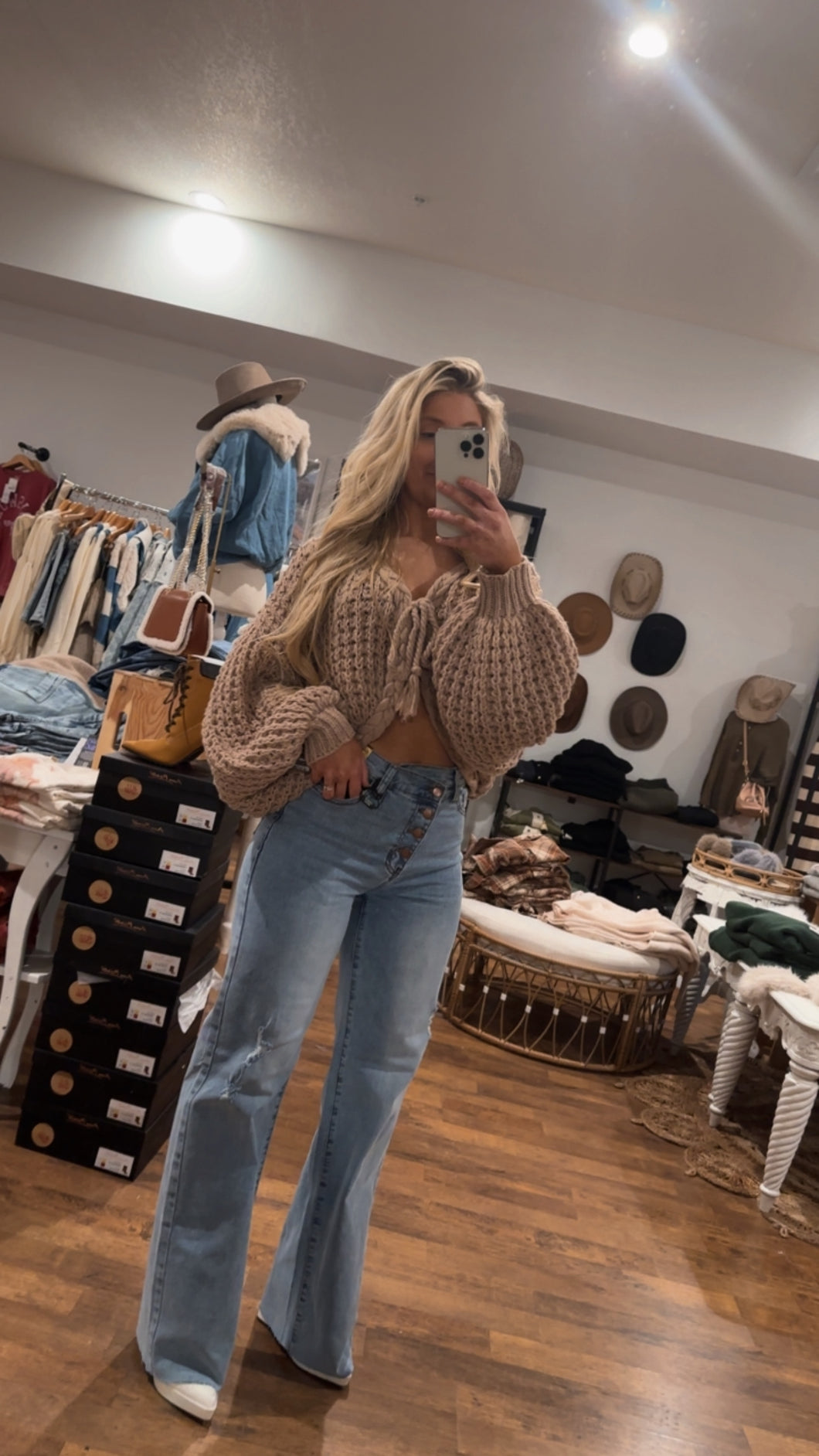 Chunky front tie sweater