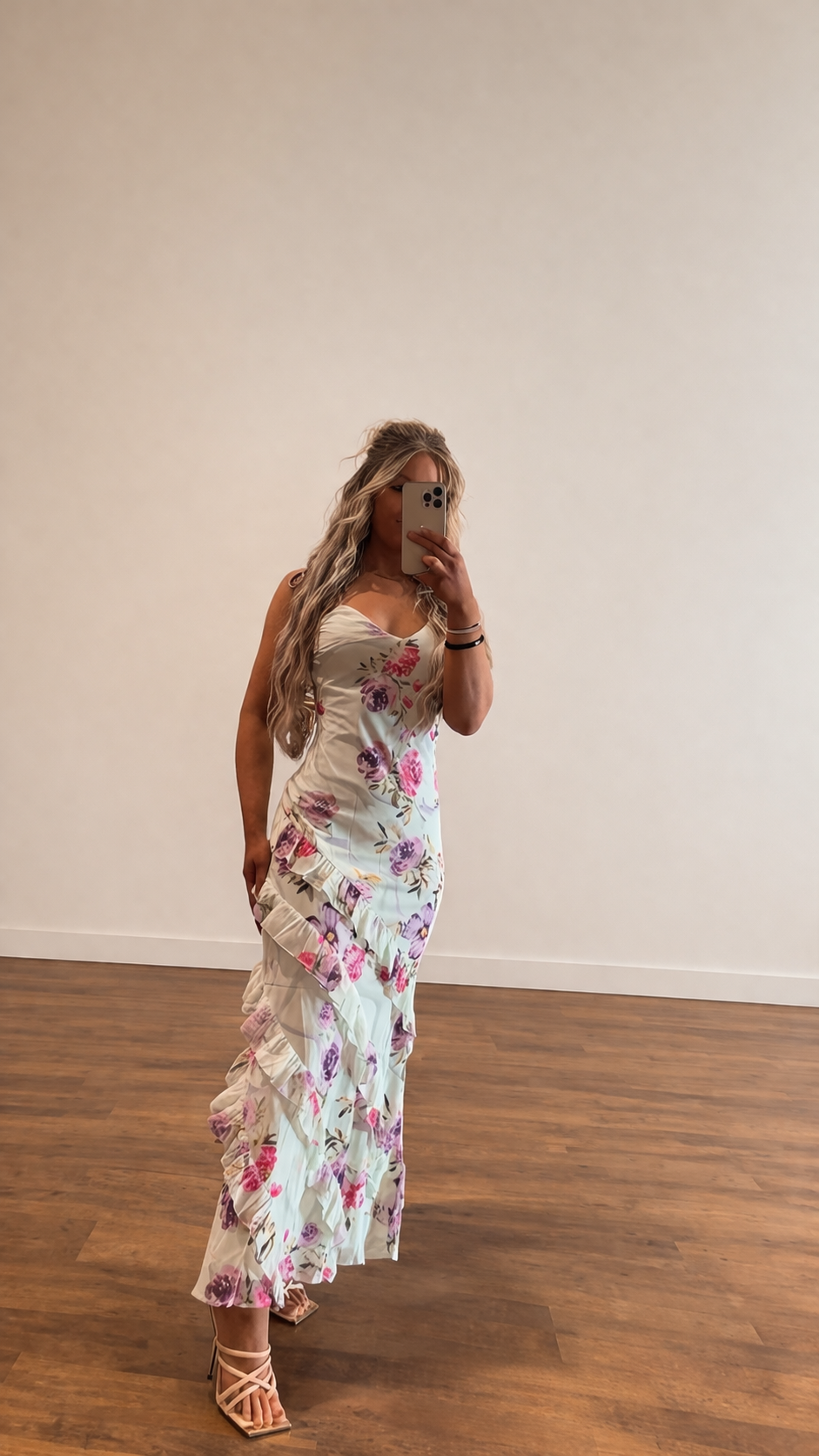 Ruffle floral maxi dress – Leveled Up Buffalo