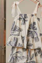 Load image into Gallery viewer, Floral woven tied tiered tank

