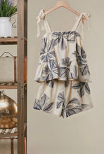 Load image into Gallery viewer, Floral woven tied tiered tank
