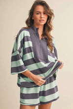 Load image into Gallery viewer, Stripe French terry short set
