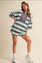 Load image into Gallery viewer, Stripe French terry short set
