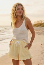 Load image into Gallery viewer, Checkered woven ruffle hem shorts
