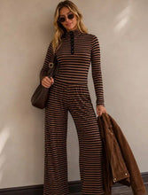 Load image into Gallery viewer, Striped mockneck lounge set
