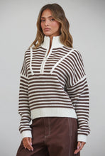 Load image into Gallery viewer, Striped preppy half zip
