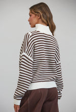 Load image into Gallery viewer, Striped preppy half zip
