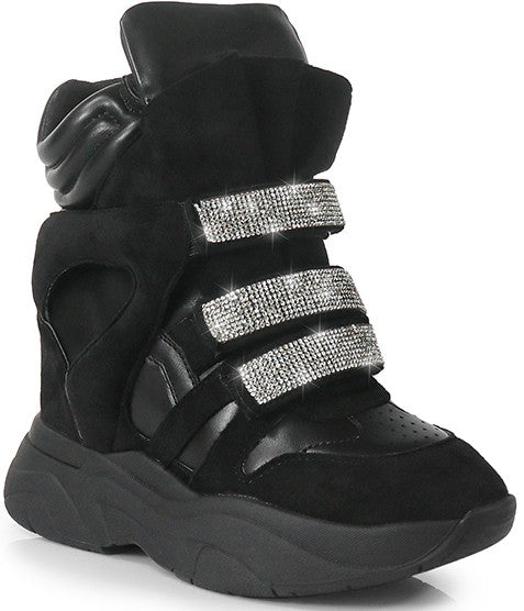 Rhinestone sneaker wedges