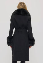 Load image into Gallery viewer, Long wool faux fur jacket
