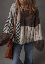 Load image into Gallery viewer, Colorblock back tie sweater
