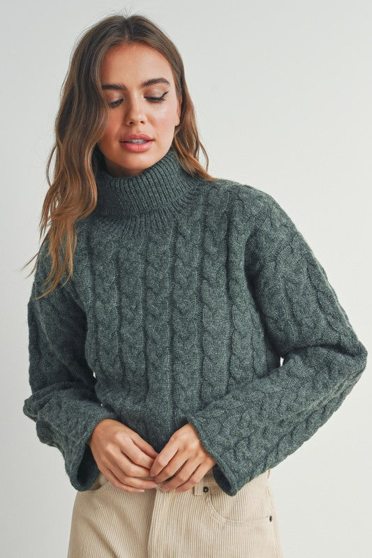 Cropped turtleneck sweater