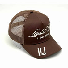Load image into Gallery viewer, Leveled Up brown trucker hat
