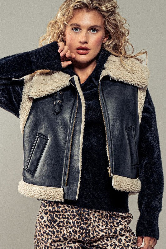 Sherpa shearling vest