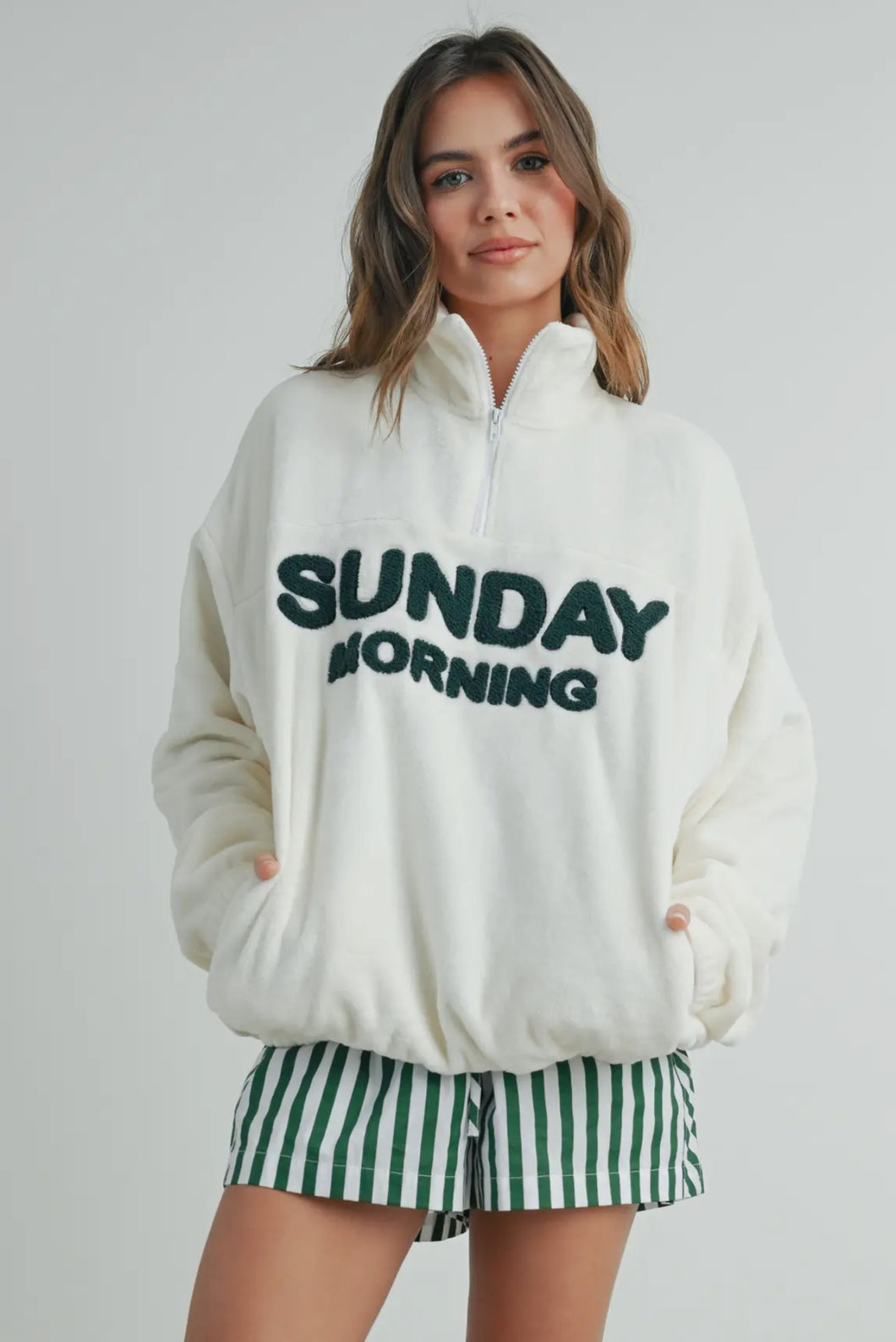 Sunday Morning Sherpa half zip