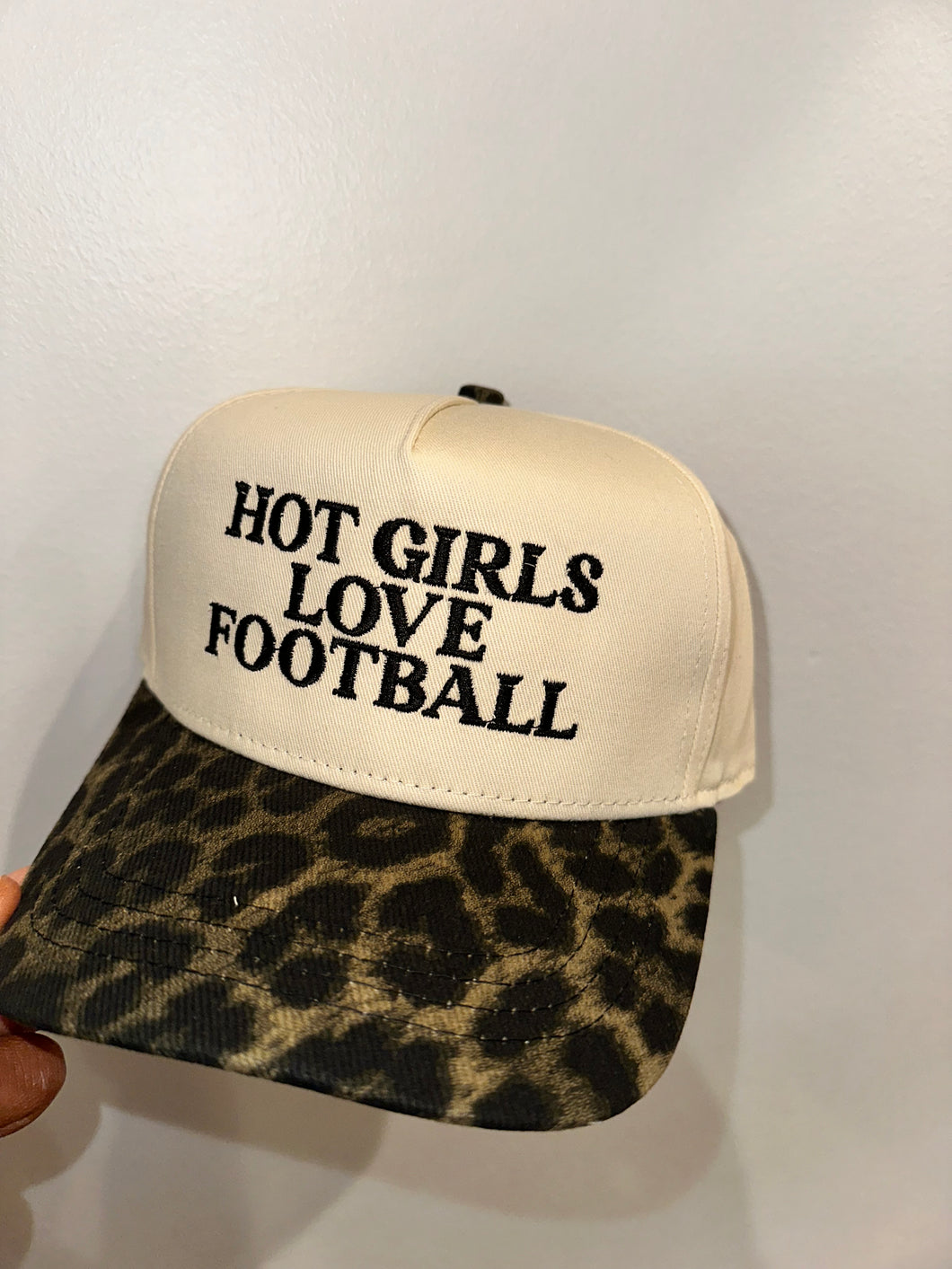 Hot girls love football cheetah hat