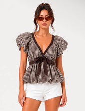 Load image into Gallery viewer, Gingham bubble blouse
