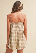 Load image into Gallery viewer, Gingham pocketed romper
