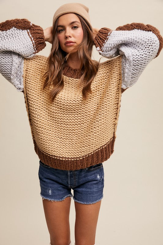 Chunky neutral sweater