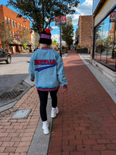 Load image into Gallery viewer, Varsity denim jacket
