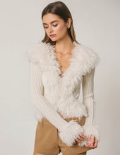 Load image into Gallery viewer, Faux fur knit cardigan

