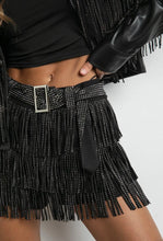 Load image into Gallery viewer, Rhinestone fringe skort
