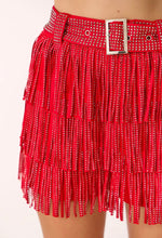 Load image into Gallery viewer, Rhinestone fringe skort
