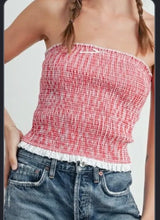 Load image into Gallery viewer, Ruffled checkered tube top
