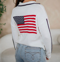 Load image into Gallery viewer, Full zip USA sweater
