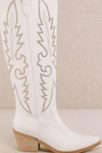 Load image into Gallery viewer, Suede rhinestone cobalt cowboy boots
