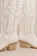 Load image into Gallery viewer, Suede rhinestone cobalt cowboy boots
