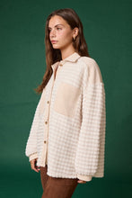 Load image into Gallery viewer, Textured oversized checkered cardigan
