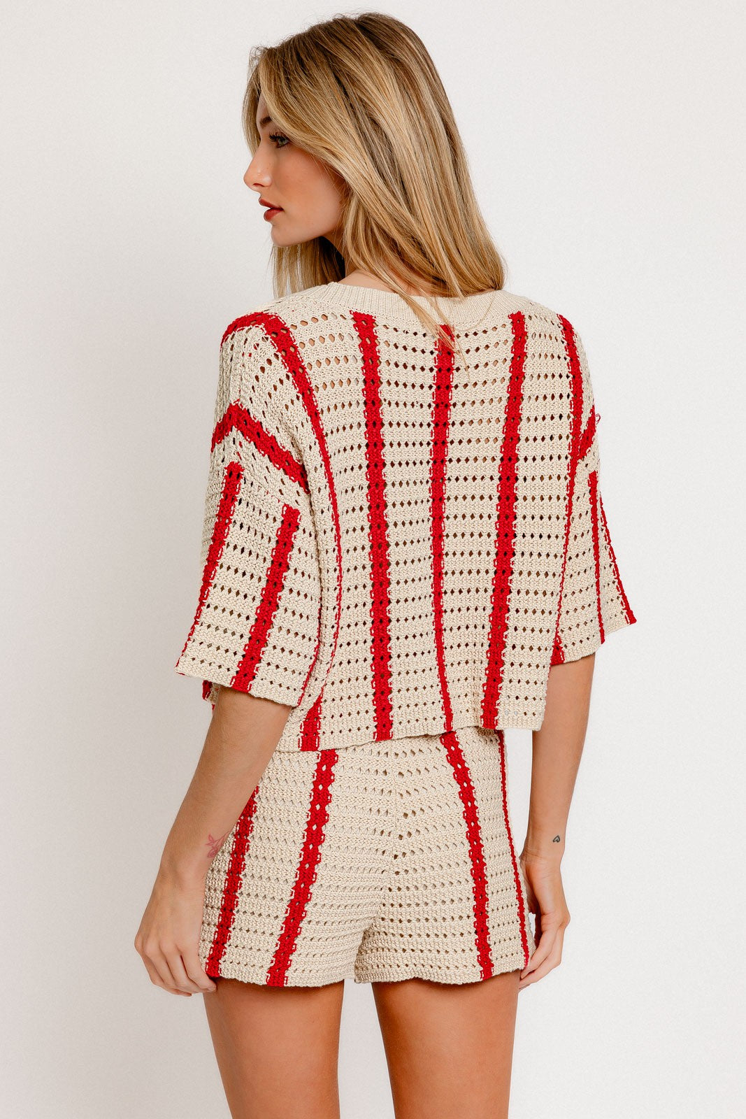 Crochet stripe short & crop top (sold separate)