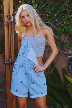 Load image into Gallery viewer, Front bib star denim overalls
