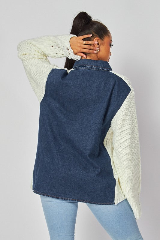 Denim sweater