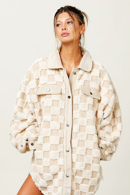 Checkered Sherpa button down