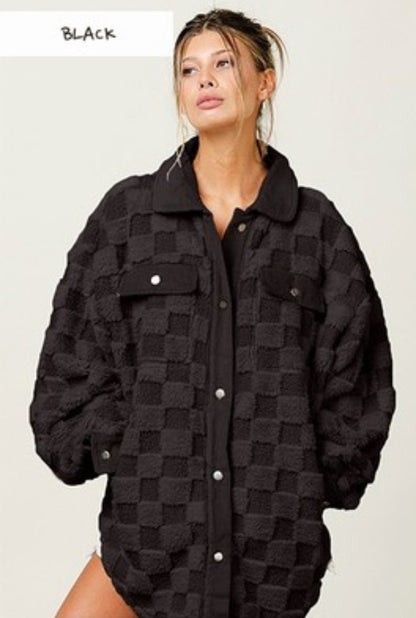 Checkered Sherpa button down