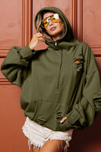 Load image into Gallery viewer, Distressed half zip hoodie
