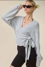 Load image into Gallery viewer, Wrap tie knit sweater
