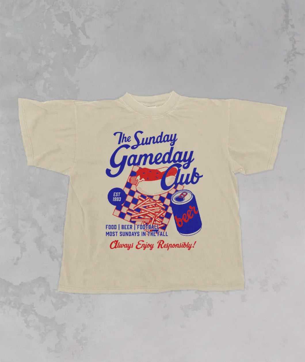 Sunday Gameday Club oversized tee