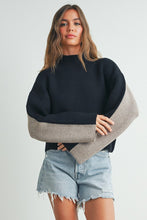Load image into Gallery viewer, Two tone turtleneck sweater
