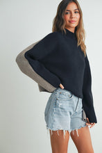 Load image into Gallery viewer, Two tone turtleneck sweater
