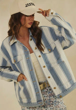 Load image into Gallery viewer, Vintage denim stripe jacket
