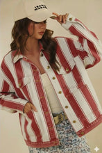 Load image into Gallery viewer, Vintage denim stripe jacket
