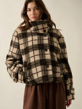 Load image into Gallery viewer, High collar checkered fleece
