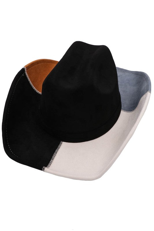 Colorblock patch cowgirl hat