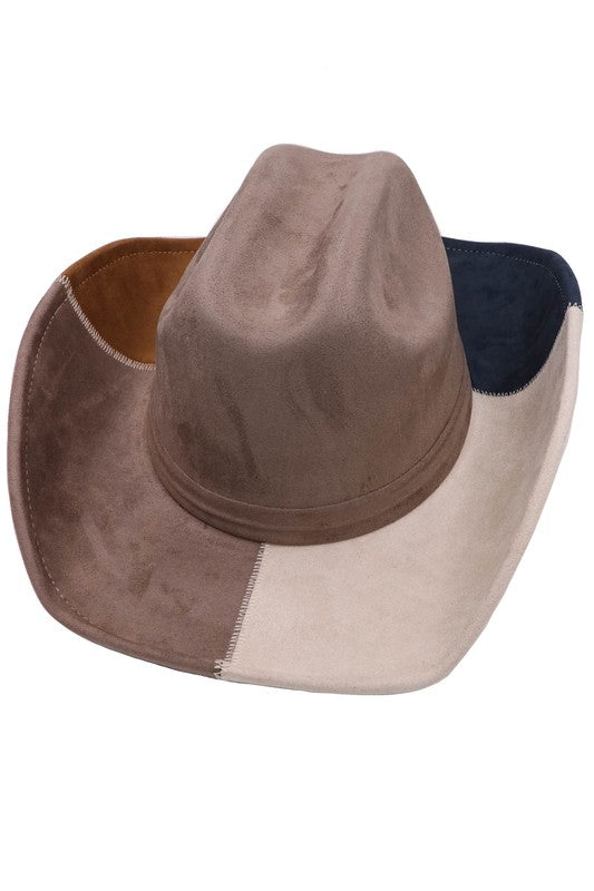 Colorblock patch cowgirl hat