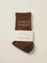 Load image into Gallery viewer, Espresso Pilates grip socks
